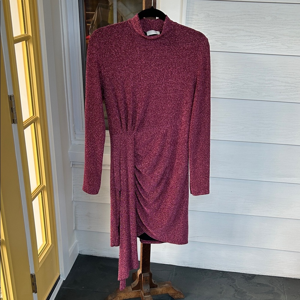 Q2 Pink Sparkle Long Sleeved Cocktail Dress